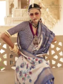 Rajgharanaa Pigeon Colour Wedding Saree