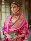 Rajgharanaa Banarasi Baithak Party Saree Look