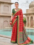 Rajgharanaa Banarasi Red Saree for Wedding