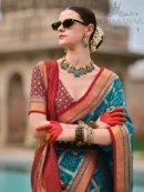 Rajgharanaa Banarasi Teal Saree for Wedding