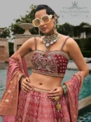 Rajgharanaa maroon color bridal lehenga
