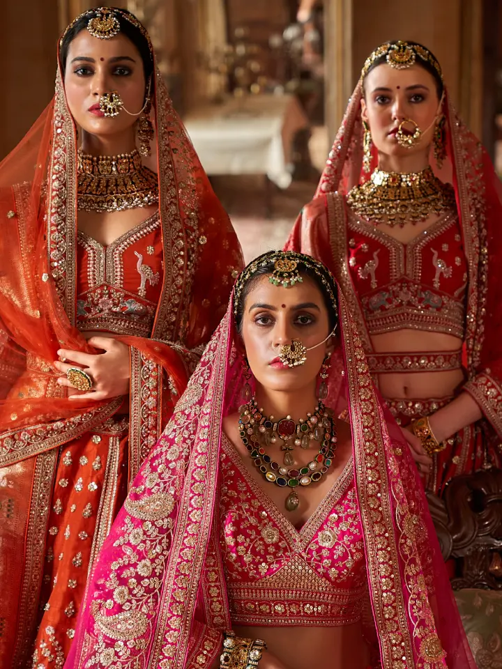 maroon color bridal lehenga