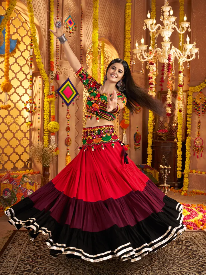 Rajgharanaa Traditional Red Ghagra Choli 4 Rajgharanaa Traditional Red Ghagra Choli - Image 4