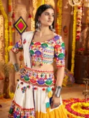 Rajgharanaa White Chaniya Choli For Navratri