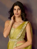 Rajgharanaa Mustard color party wear saree