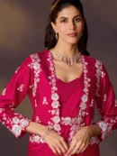 Rajgharanaa red saree for party wear