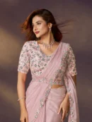 Rajgharanaa party wear saree in pink