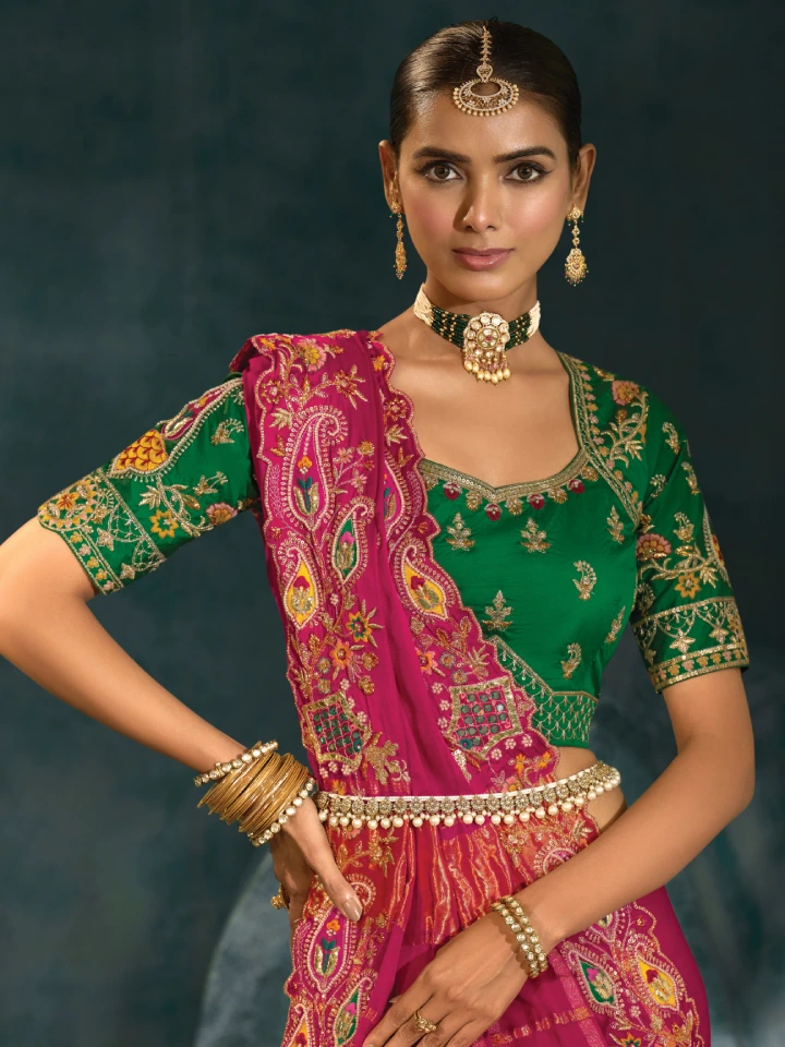 Rajgharanaa red saree party wear