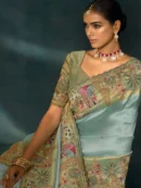Rajgharanaa Sky blue colour party wear saree