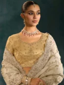 Rajgharanaa Cream colour saree party wear