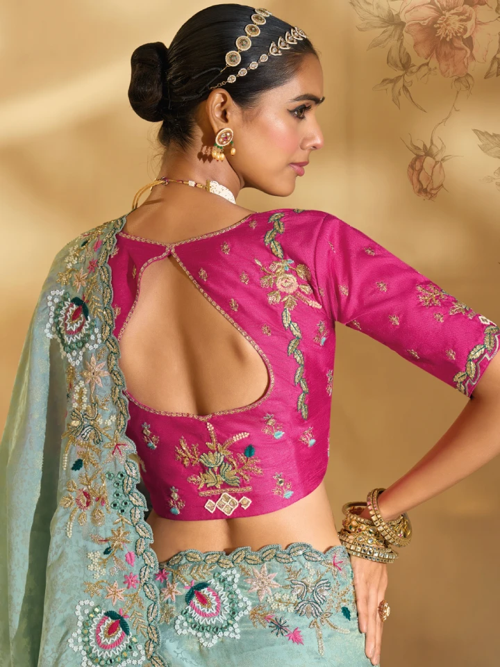 Rajgharanaa party wear saree blouse back neck designs 3 Rajgharanaa party wear saree blouse back neck designs