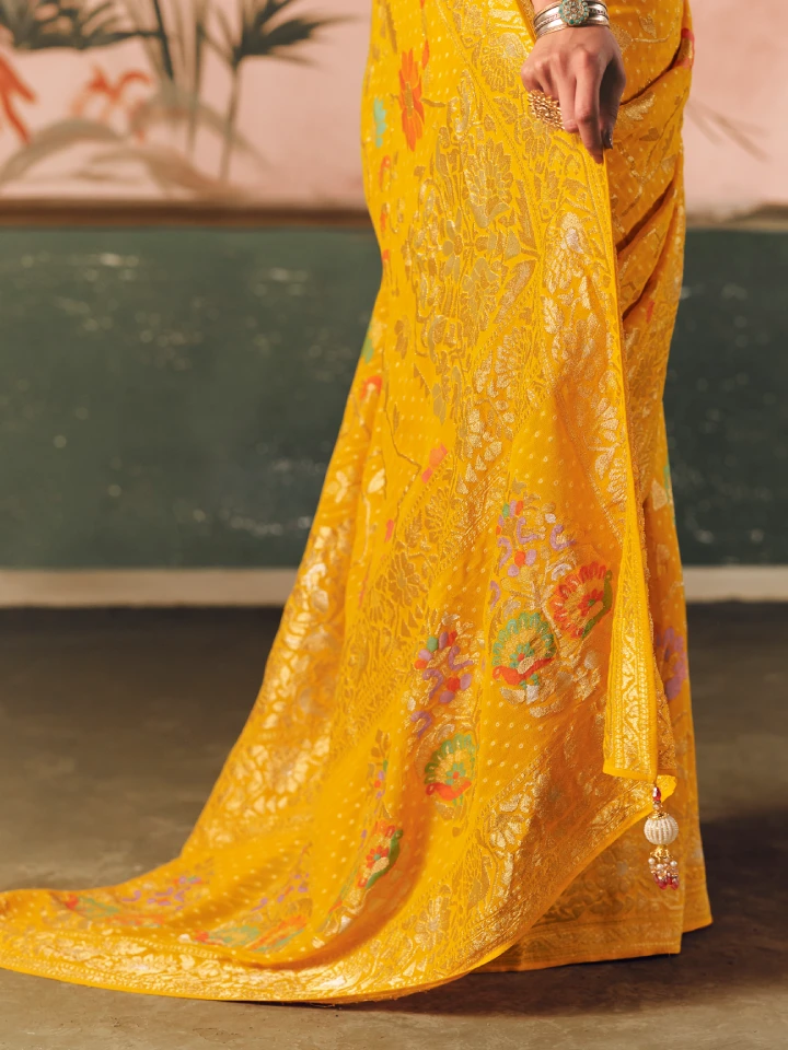 Rajgharanaa yellow saree look 3 Rajgharanaa paithani saree look