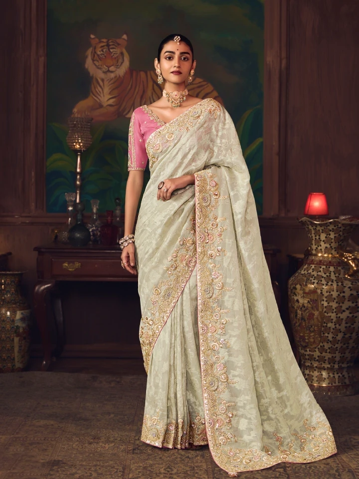 Rajgharanaa bridal saree party wear 3 Rajgharanaa pink saree matching blouse